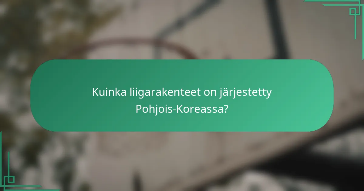 Kuinka liigarakenteet on järjestetty Pohjois-Koreassa?