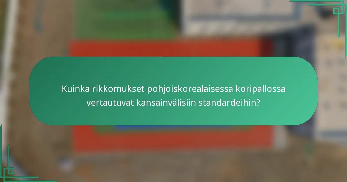 Kuinka rikkomukset pohjoiskorealaisessa koripallossa vertautuvat kansainvälisiin standardeihin?