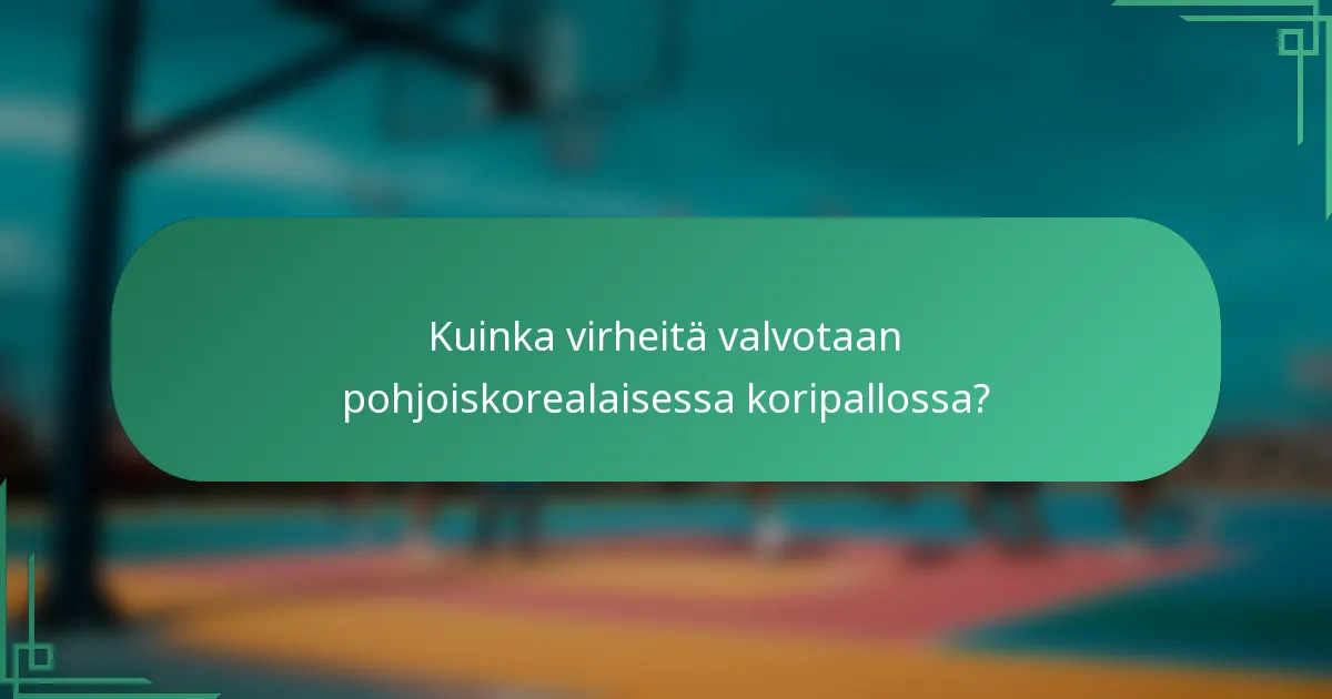 Kuinka virheitä valvotaan pohjoiskorealaisessa koripallossa?