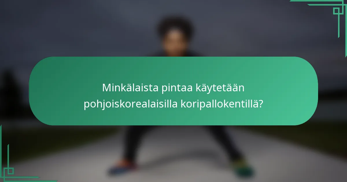 Minkälaista pintaa käytetään pohjoiskorealaisilla koripallokentillä?