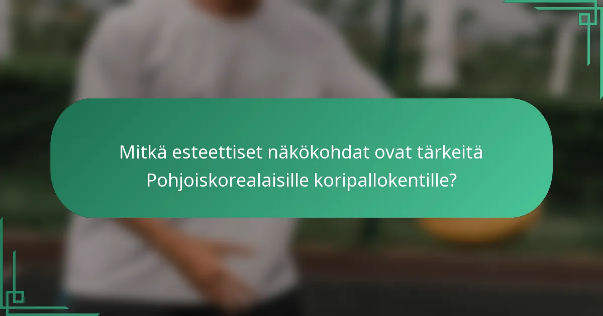 Mitkä esteettiset näkökohdat ovat tärkeitä Pohjoiskorealaisille koripallokentille?