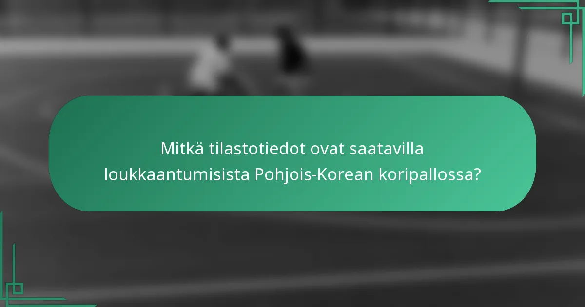 Mitkä tilastotiedot ovat saatavilla loukkaantumisista Pohjois-Korean koripallossa?